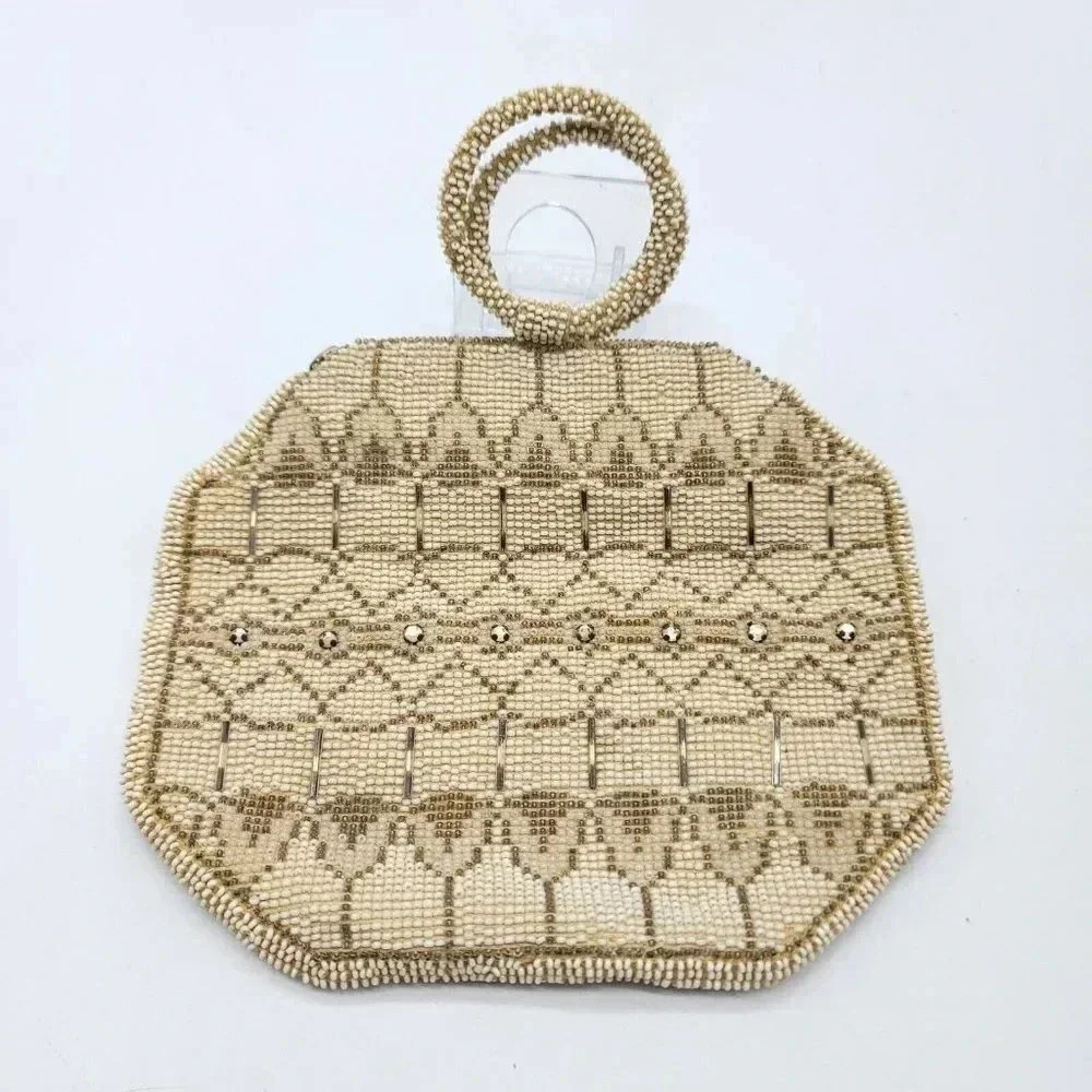 Antique Art Deco Czechoslovakia Glass Beaded 1930's Mini Flapper Bag (B)